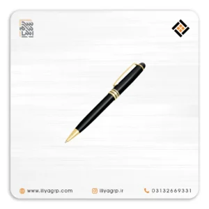 خودکار تبلیغاتی با بدنه مشکی و طلایی