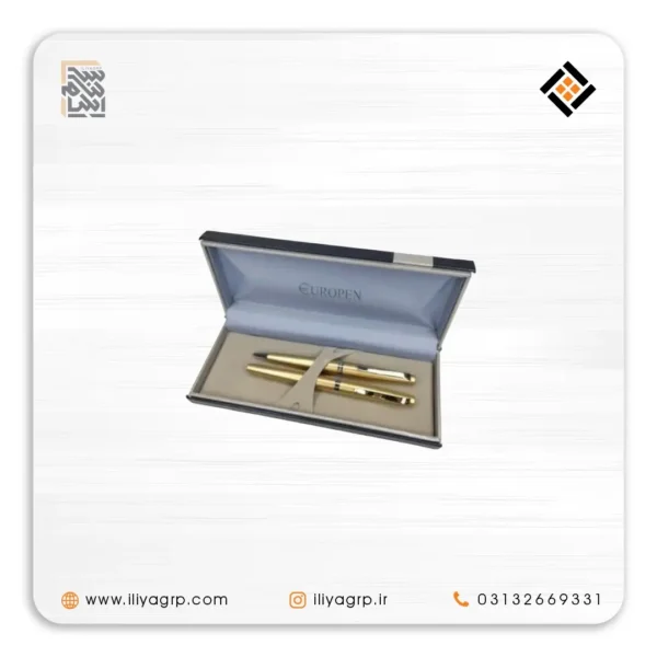 ست خودکار و روان‌نویس EURO PEN طلایی