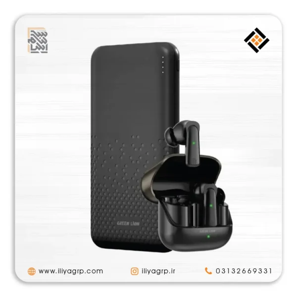 ست ایرپاد و پاور بانک گرین لاین  کد 1021