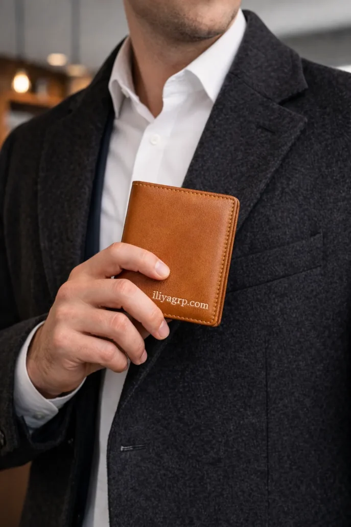 کیف پاسپورت تبلیغاتی چرمی